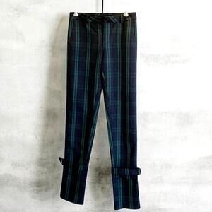 Y2k Tartan Trousers Like New, Belt Ankle, Size Medium